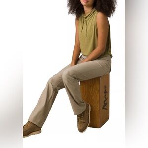 Prana Hiking Trail Pants Straight Leg Mid Rise Khaki Color Size 12